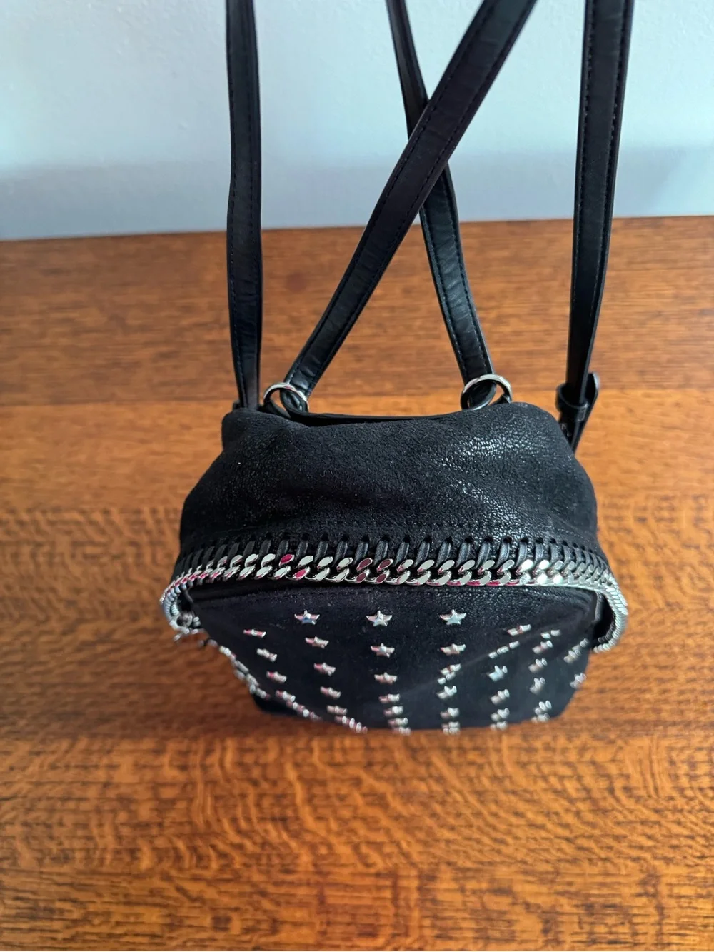Stella McCartney Falabella Black Mini Star-Studded Backpack with COA